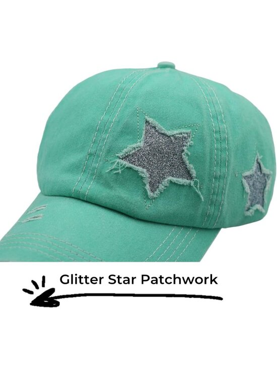 〽️Women\'s Turquoise High Ponytail Baseball Cap Trucker Bad Hair Day Adjustable main image 7